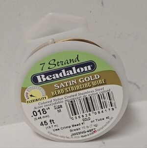 45ft .46mm Beadalon Satin Gold Stringing Wire